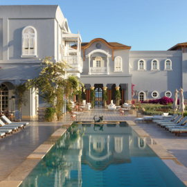 Pool area at La Maison Bleue El Gouna