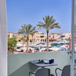 view on abu tig from Turtle's inn hotel Gouna marina