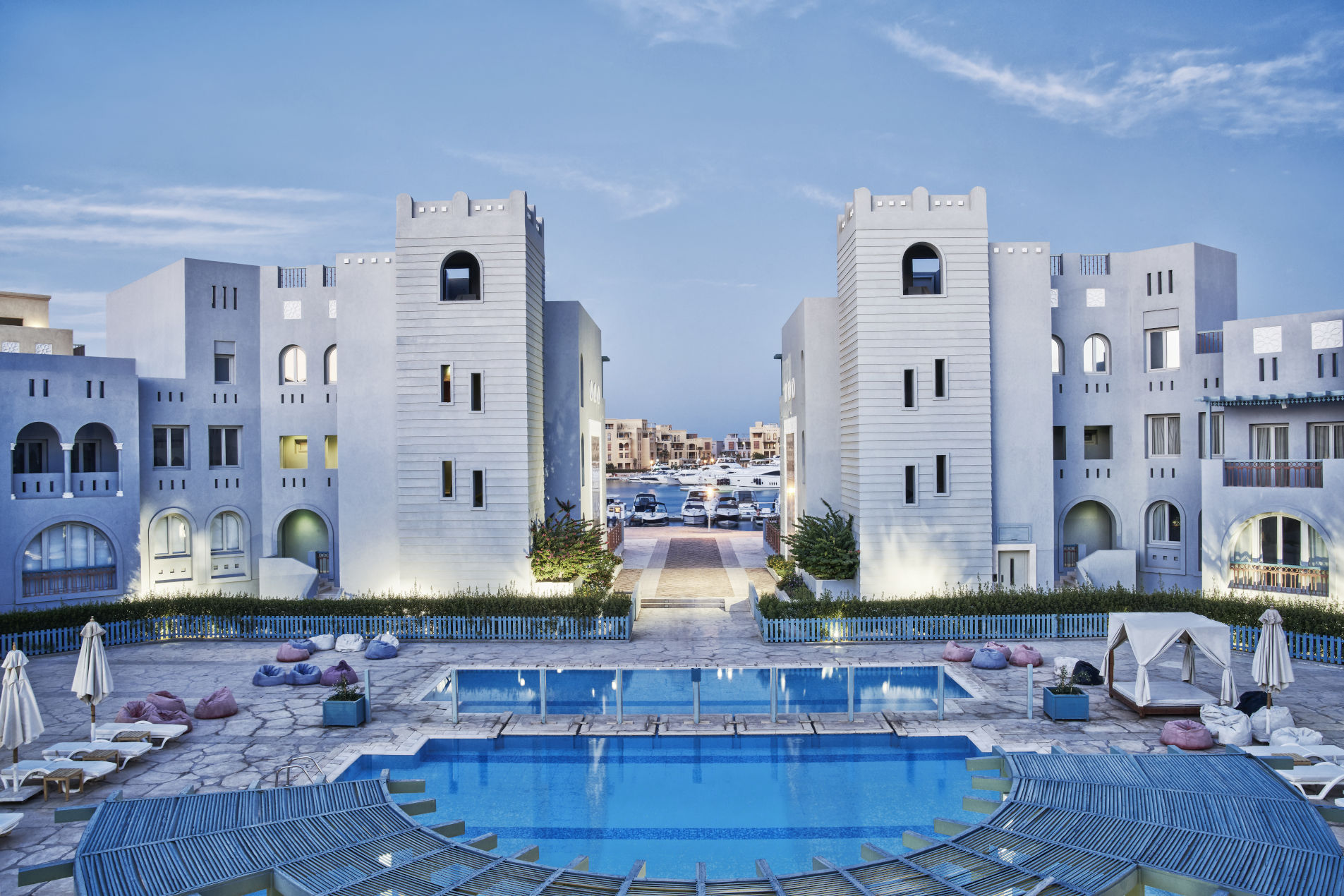 Fanadir Hotel El Gouna pool and facilities Overview