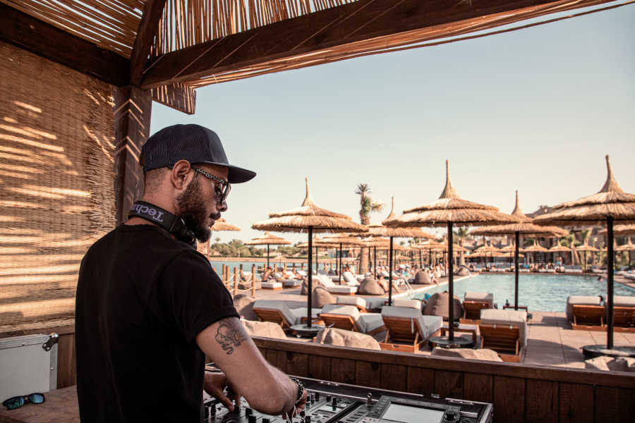 DJ music at Captain Bar in Cooks Club Hotel in El Gouna Egypt