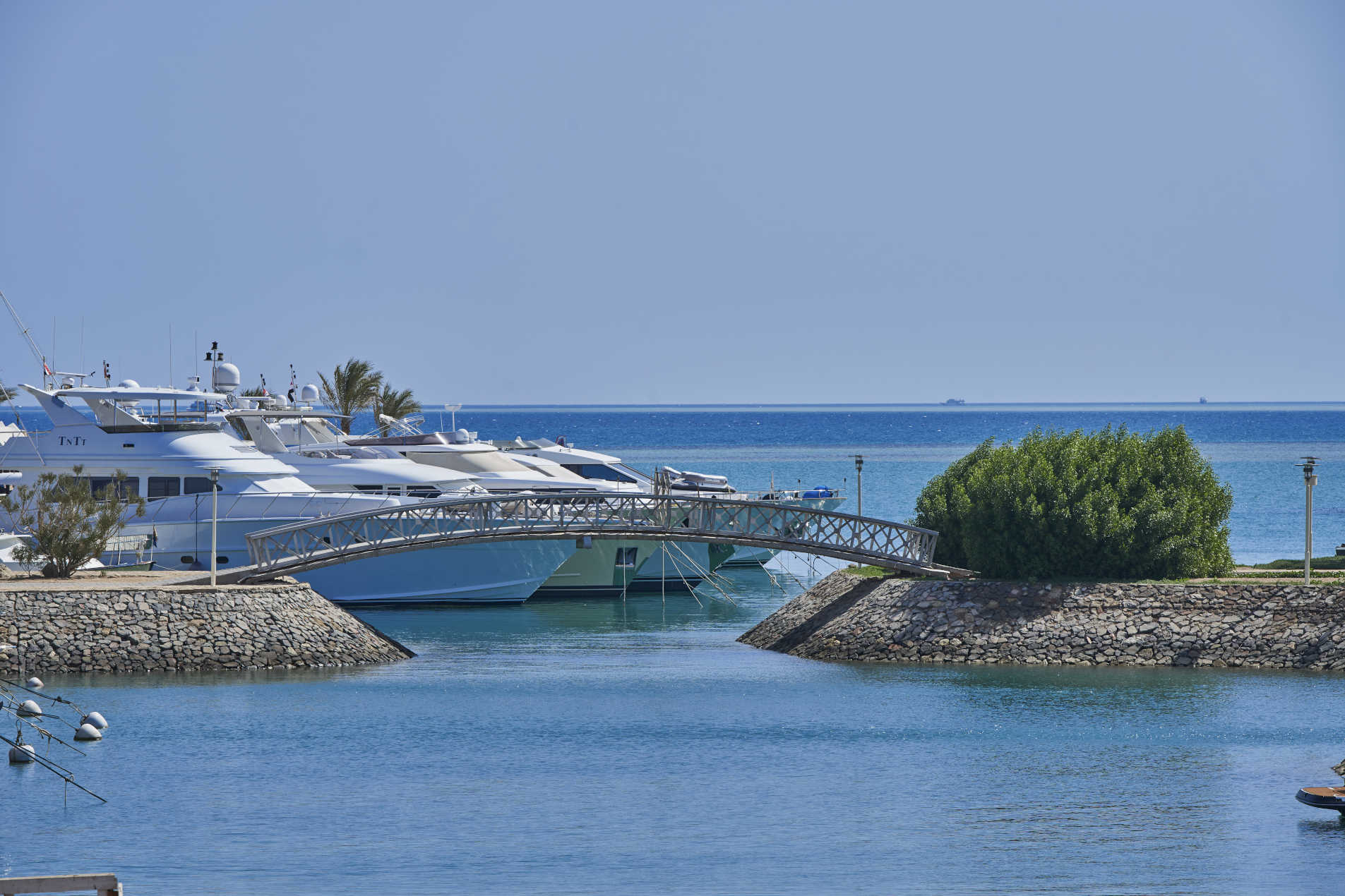 a view of the marina and yachts dock in abu tig marina el gouna from captain's inn hotel