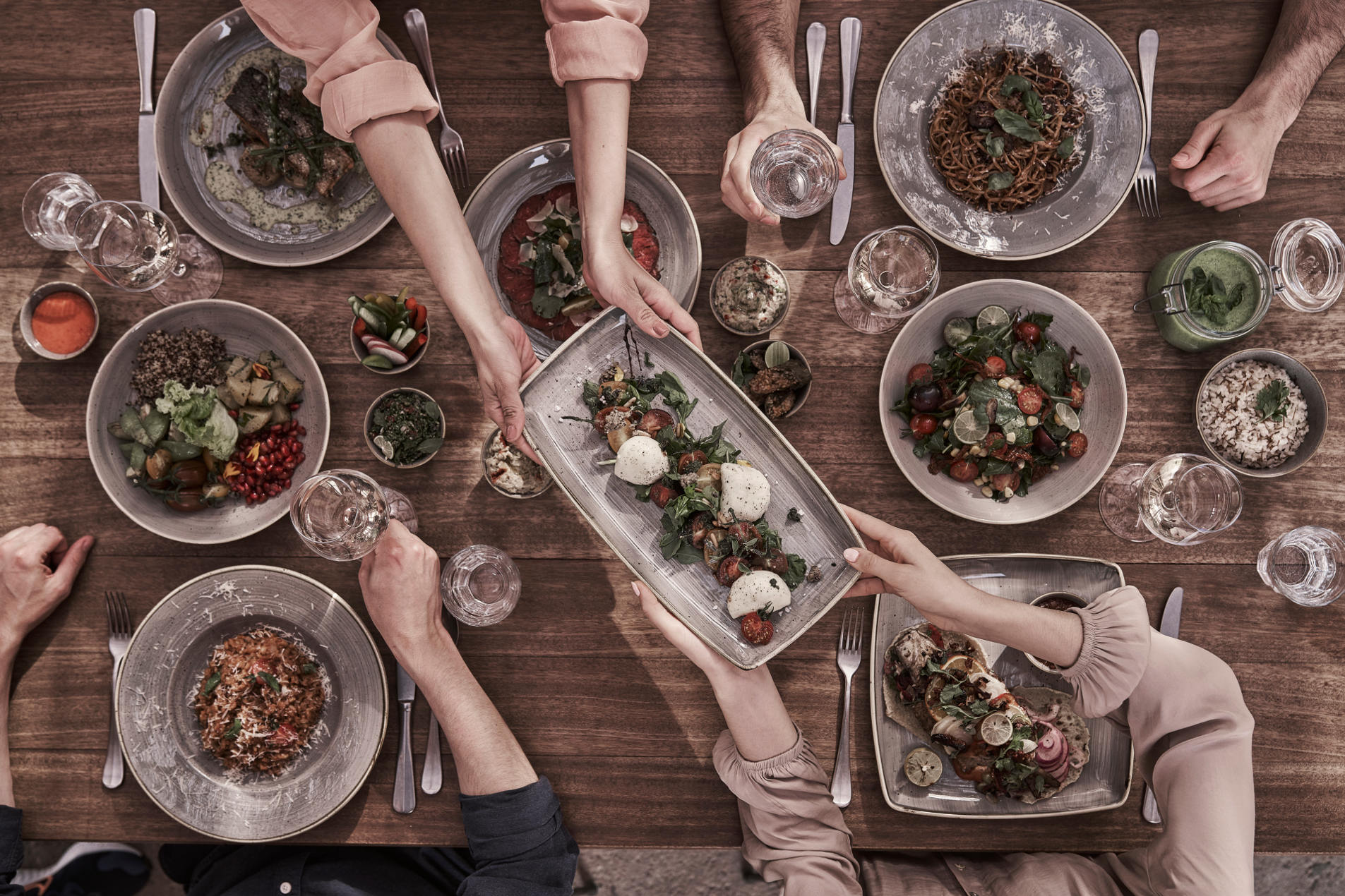 shared dishes and Middle eastern mezzeh in Casa cook el gouna restaurant