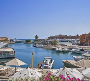 Daytime Abu Tig Marina View from Captain's Inn marina suite Terrace , View includes beautiful Redsea water, yachts & pier 88