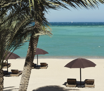 private beach at the chedi el gouna