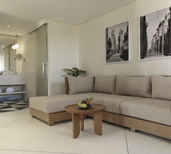 The living area at the Chedi Penthouse at The Chedi hotel El Gouna