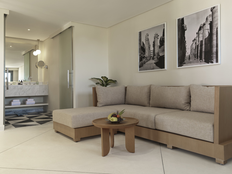 The living area at the Chedi Penthouse at The Chedi hotel El Gouna