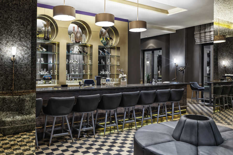 The mint bar and lounge with laid-back seats for a special night in Ancient Sands Golf Resort El Gouna