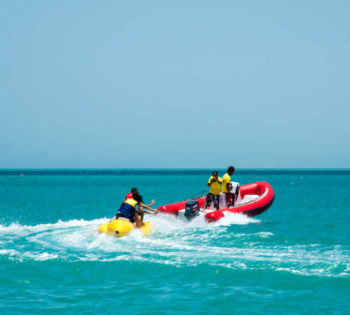 Banana Boat from Sharmania Watersports at Labranda Club Paradisio four stars hotel in El Gouna Egypt