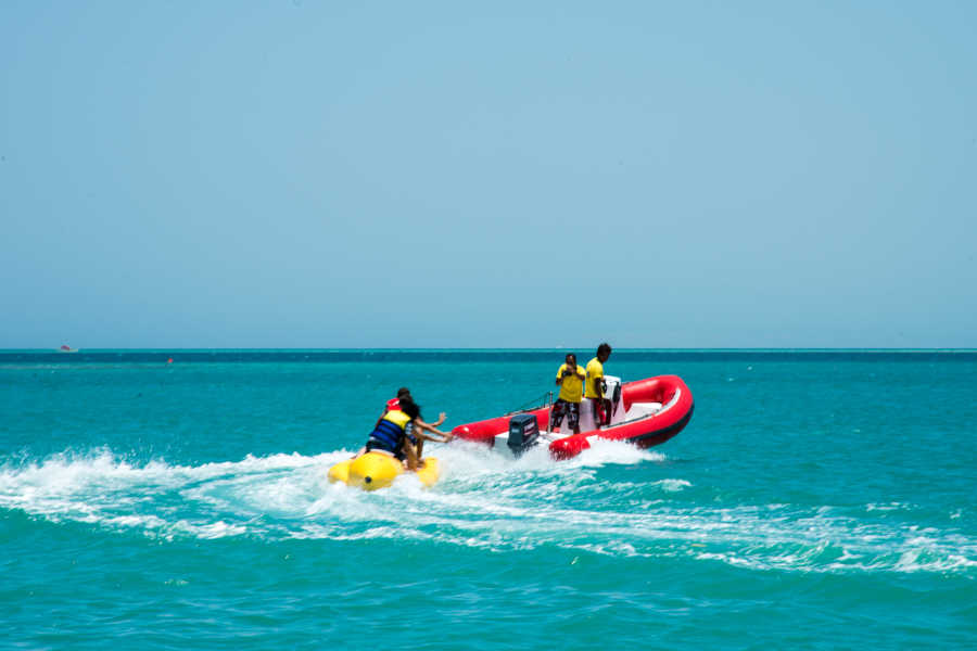 Banana Boat from Sharmania Watersports at Labranda Club Paradisio four stars hotel in El Gouna Egypt