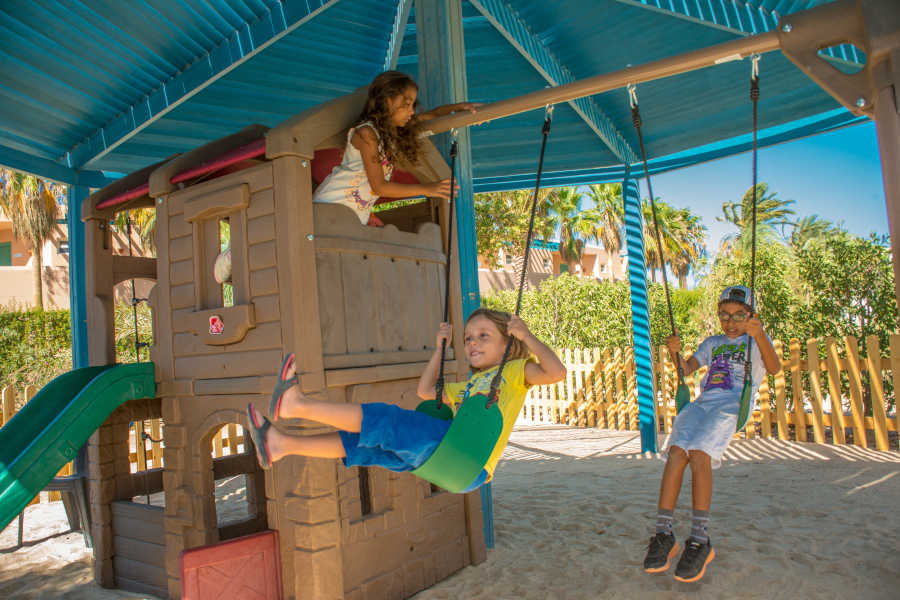 Kids playing in the playground of Labranda Club Paradisio Hotel in El Gouna Red Sea