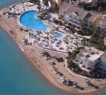 Mövenpick Hotel El Gouna Red Sea Bird Eye view showing Beach, Hotel's Pool, Buildings and Greenery