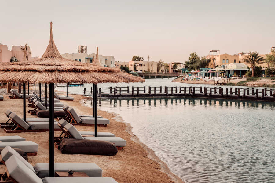 The lagoon view of Red Sea in the private beach of Cook's Club Hotel four stars hotel in El Gouna Red Sea Hotel at Cook's Club