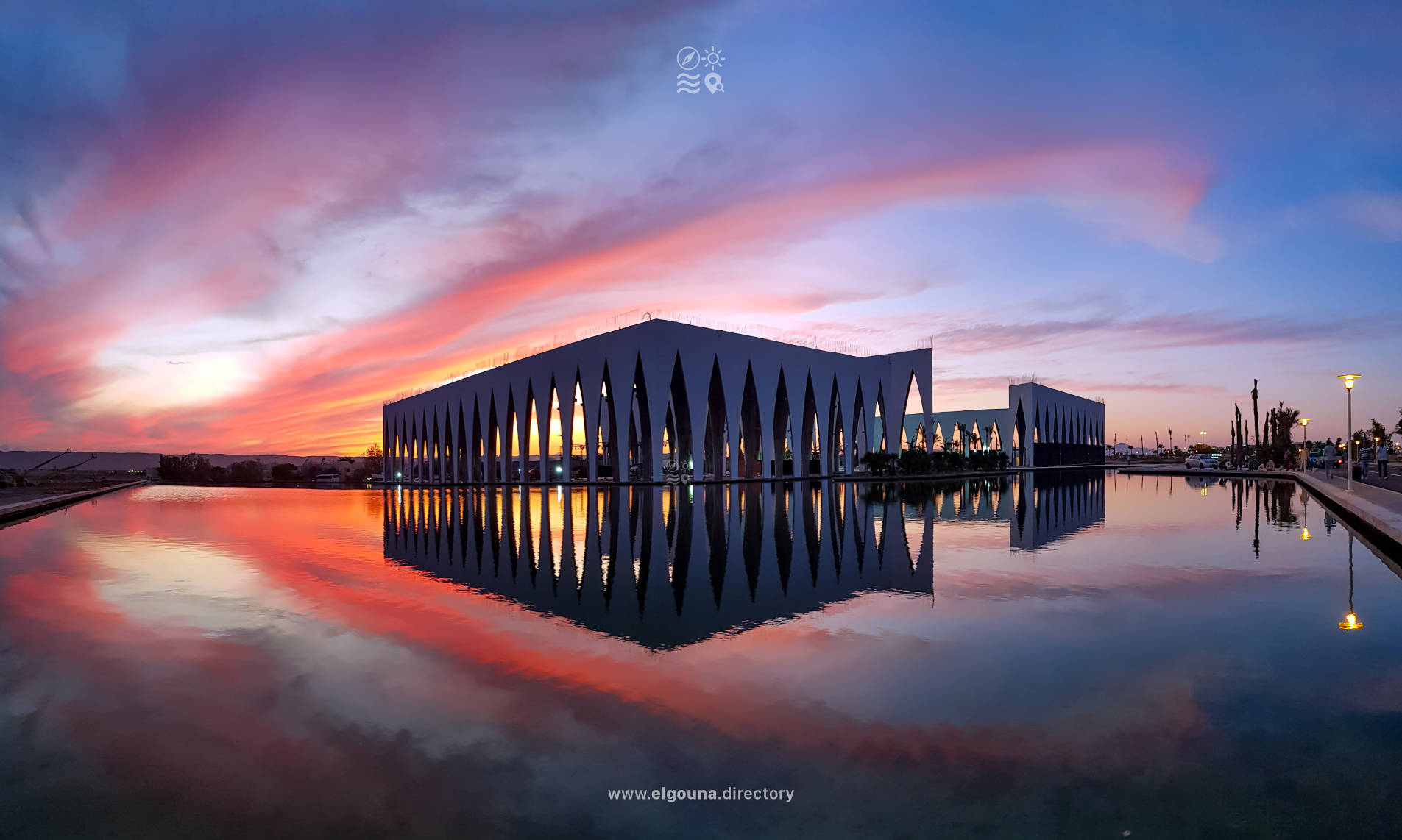 sunset view of el gouna conference center