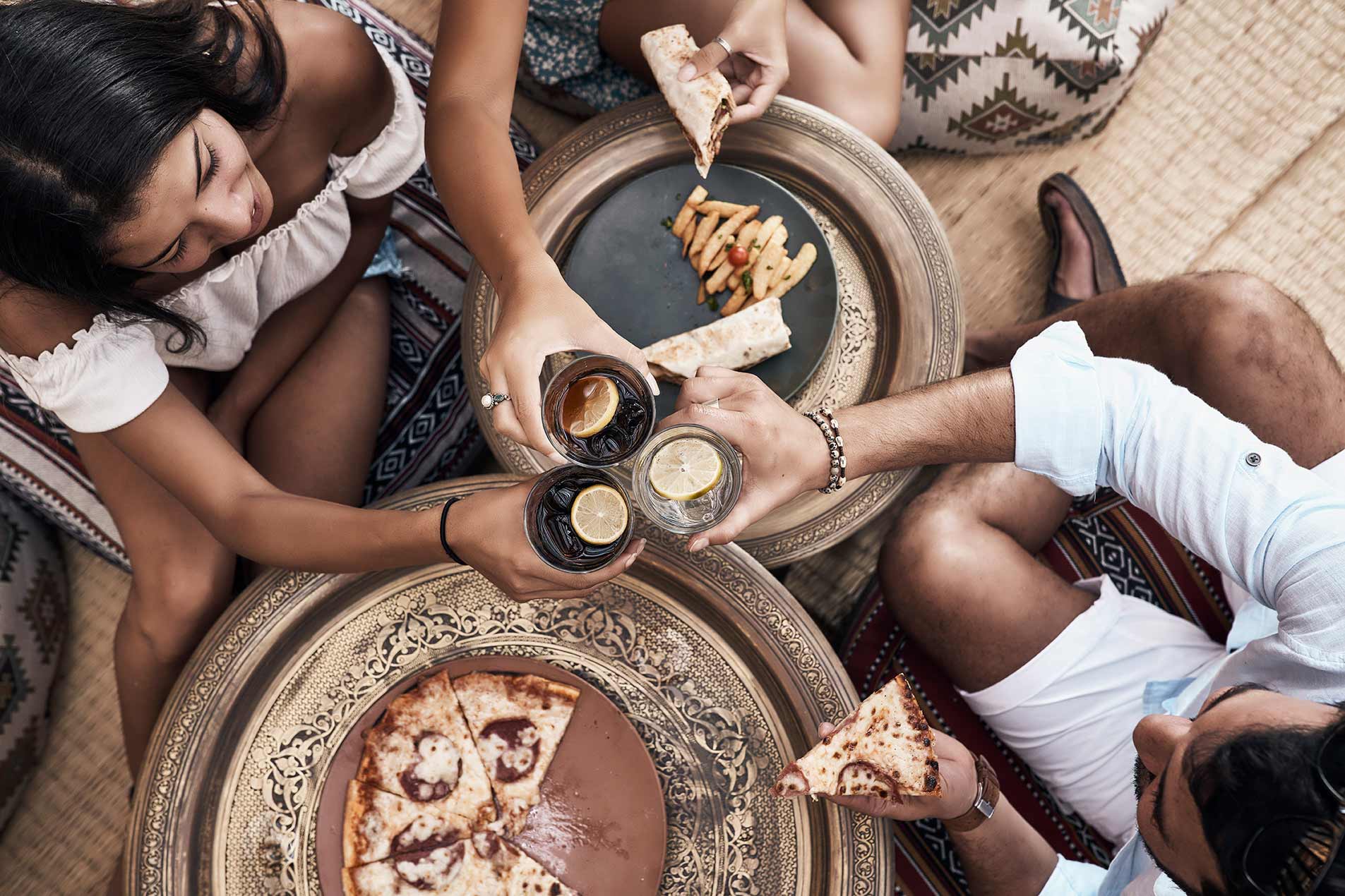Food items in egyptian restaurant Red Sea