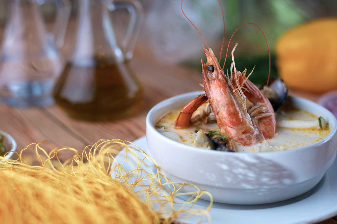 The seafood soup bowl from As Sammak Restaurant at Fanadir Hotel in Marina Abu Tig El Gouna