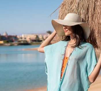 lady enjoying by the beach