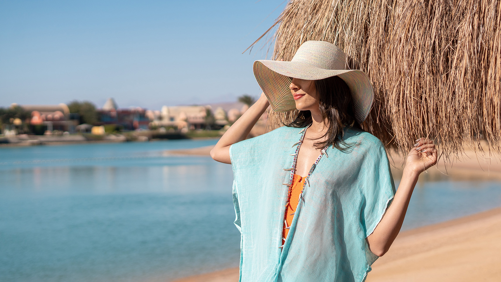 lady enjoying by the beach