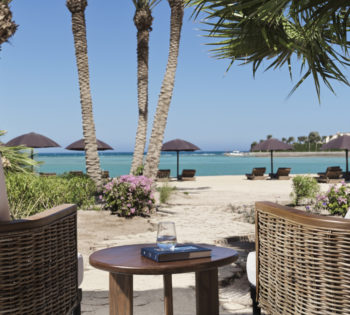Beach front room patio at The Chedi hotel El Gouna