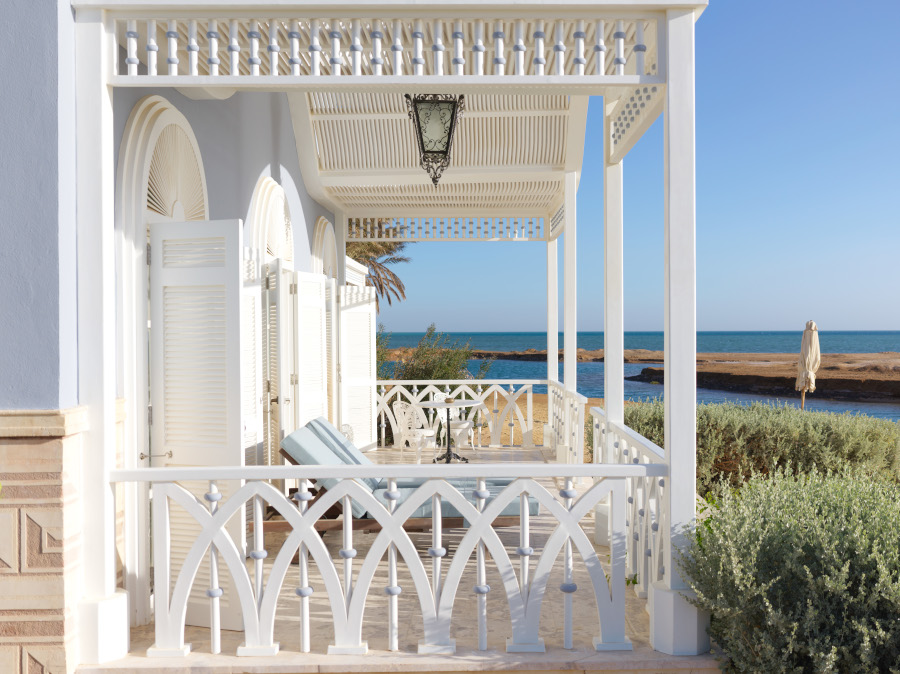 the view from beach front suite inside la maison bleue el gouna hotel