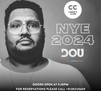 New Year's Eve Event Banner with Adam Dou at Cook's Club